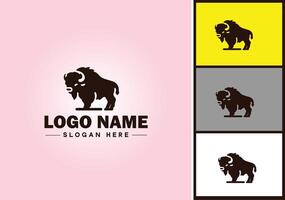 bison logo vector art icon graphics for business brand icon bison logo template