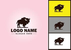 bisonte logo vector Arte icono gráficos para negocio marca icono bisonte logo modelo