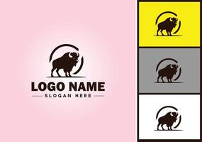 bisonte logo vector Arte icono gráficos para negocio marca icono bisonte logo modelo