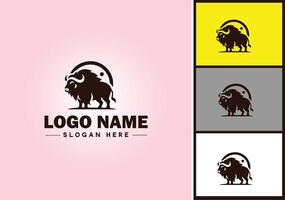 bisonte logo vector Arte icono gráficos para negocio marca icono bisonte logo modelo