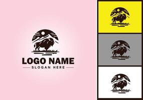 bison logo vector art icon graphics for business brand icon bison logo template