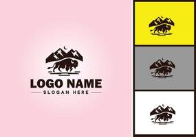 bison logo vector art icon graphics for business brand icon bison logo template