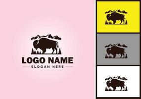 bisonte logo vector Arte icono gráficos para negocio marca icono bisonte logo modelo