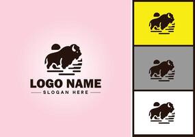 bisonte logo vector Arte icono gráficos para negocio marca icono bisonte logo modelo