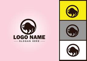 bison logo vector art icon graphics for business brand icon bison logo template