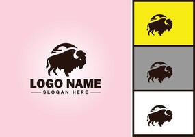 bisonte logo vector Arte icono gráficos para negocio marca icono bisonte logo modelo