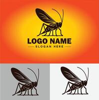 Katydid logo vector art icon graphics for business brand icon katydid logo template