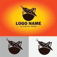 Katydid logo vector art icon graphics for business brand icon katydid logo template