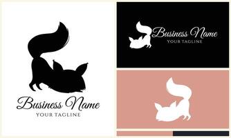 silhouette fox vector logo template