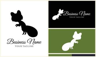 silhouette fox vector logo template