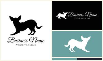 silhouette fox vector logo template