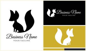 silhouette fox vector logo template