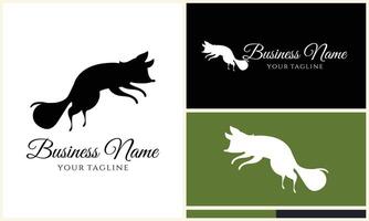 silhouette fox vector logo template