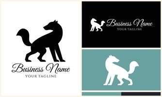 silhouette fox vector logo template