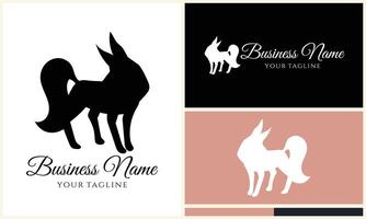 silhouette fox vector logo template