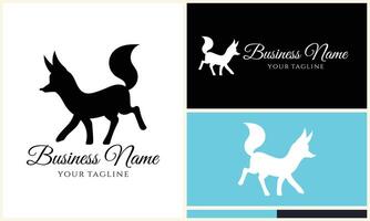 silhouette fox vector logo template