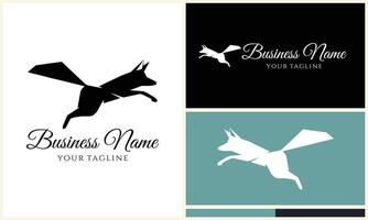 silhouette fox vector logo template