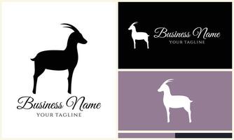 silhouette sheep goat logo template vector