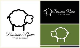 silhouette sheep goat logo template vector