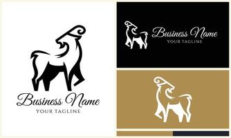 silhouette sheep goat logo template vector