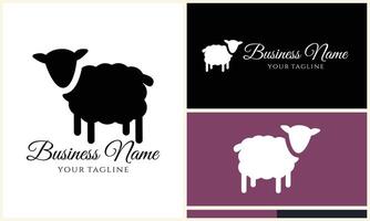 silhouette sheep goat logo template vector