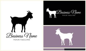 silhouette sheep goat logo template vector