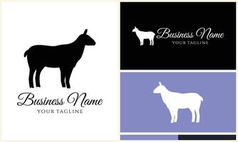 silhouette sheep goat logo template vector