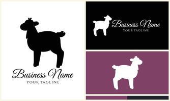 silhouette sheep goat logo template vector