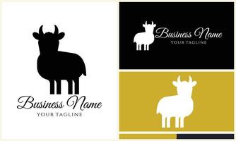 silhouette sheep goat logo template vector