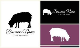 silhouette sheep goat logo template vector