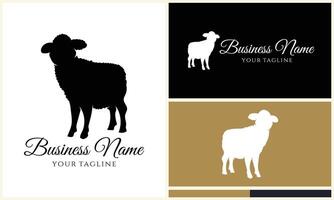 silhouette sheep goat logo template vector