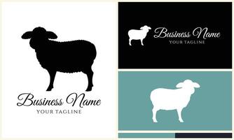silhouette sheep goat logo template vector