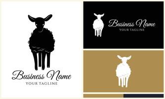 silhouette sheep goat logo template vector