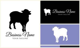 silhouette sheep goat logo template vector