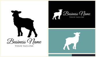 silhouette sheep goat logo template vector