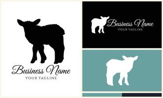 silhouette sheep goat logo template vector