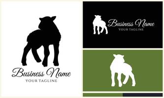 silhouette sheep goat logo template vector