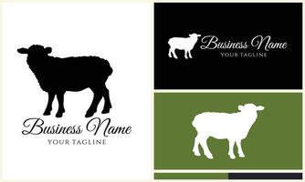 silhouette sheep goat logo template vector