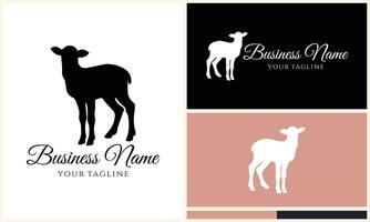 silhouette sheep goat logo template vector