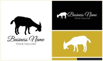 silhouette sheep goat logo template vector