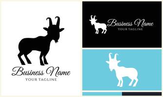 silhouette sheep goat logo template vector