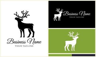 silhouette vector deer logo template