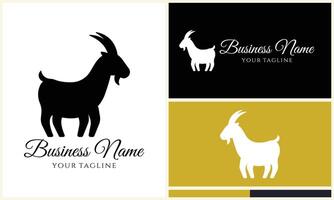 silhouette sheep goat logo template vector