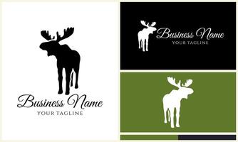 silhouette vector deer logo template