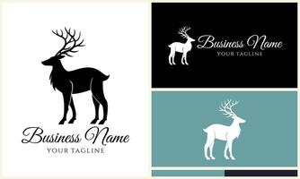 silhouette vector deer logo template