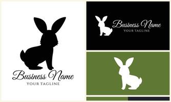 silhouette vector rabbit logo template