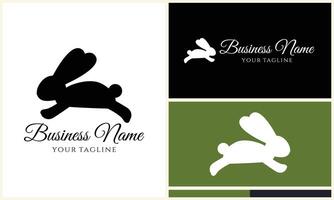 silhouette vector rabbit logo template