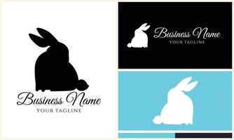 silhouette vector rabbit logo template