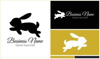 silhouette vector rabbit logo template