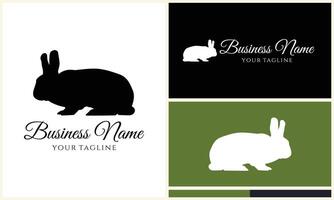 silhouette vector rabbit logo template